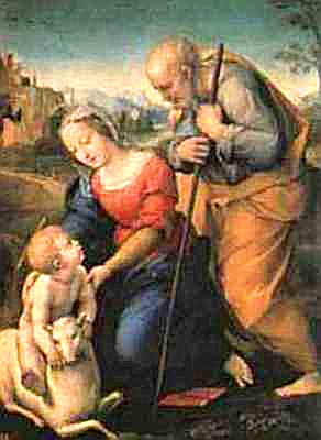 The Holy Family with a Lamb